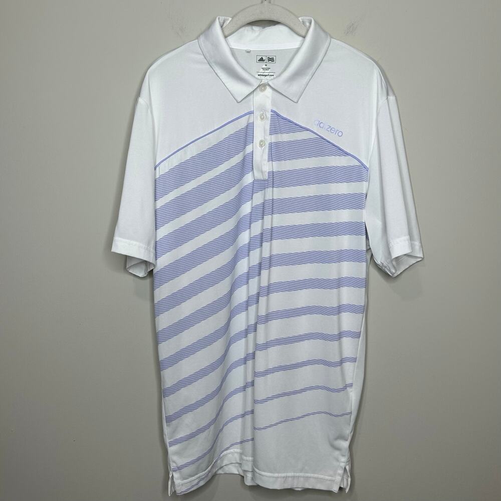 Adidas Golf Polo Shirt Size M Adizero White Purple Lightweight Ultra-Breathable